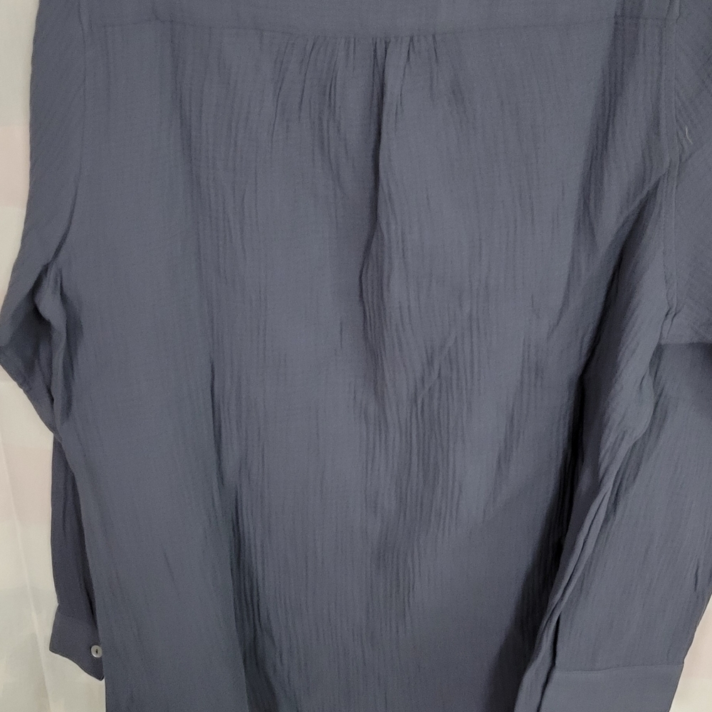 Mother XXL Blue Gray Peasant Top Long Sleeve NWT - Picture 3 of 6